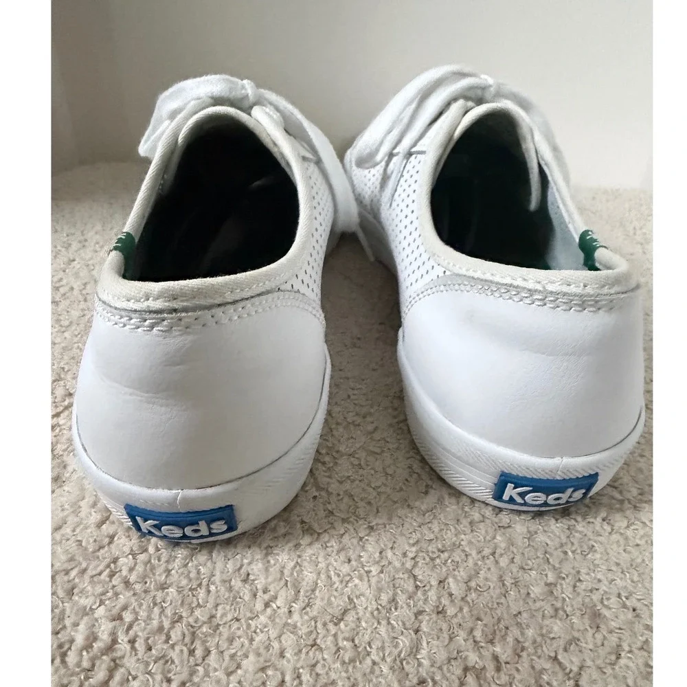 Keds Kickstart White Perforated Leather Sneakers WH56115 Minimalist Women 10